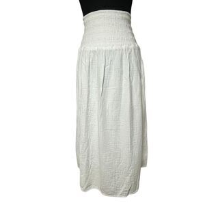 Old Navy White Double Gauze Smocked Waistband Tea Skirt